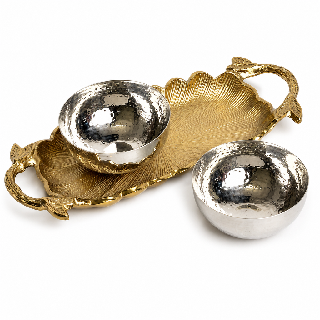 Gilded Leaf Serving Set