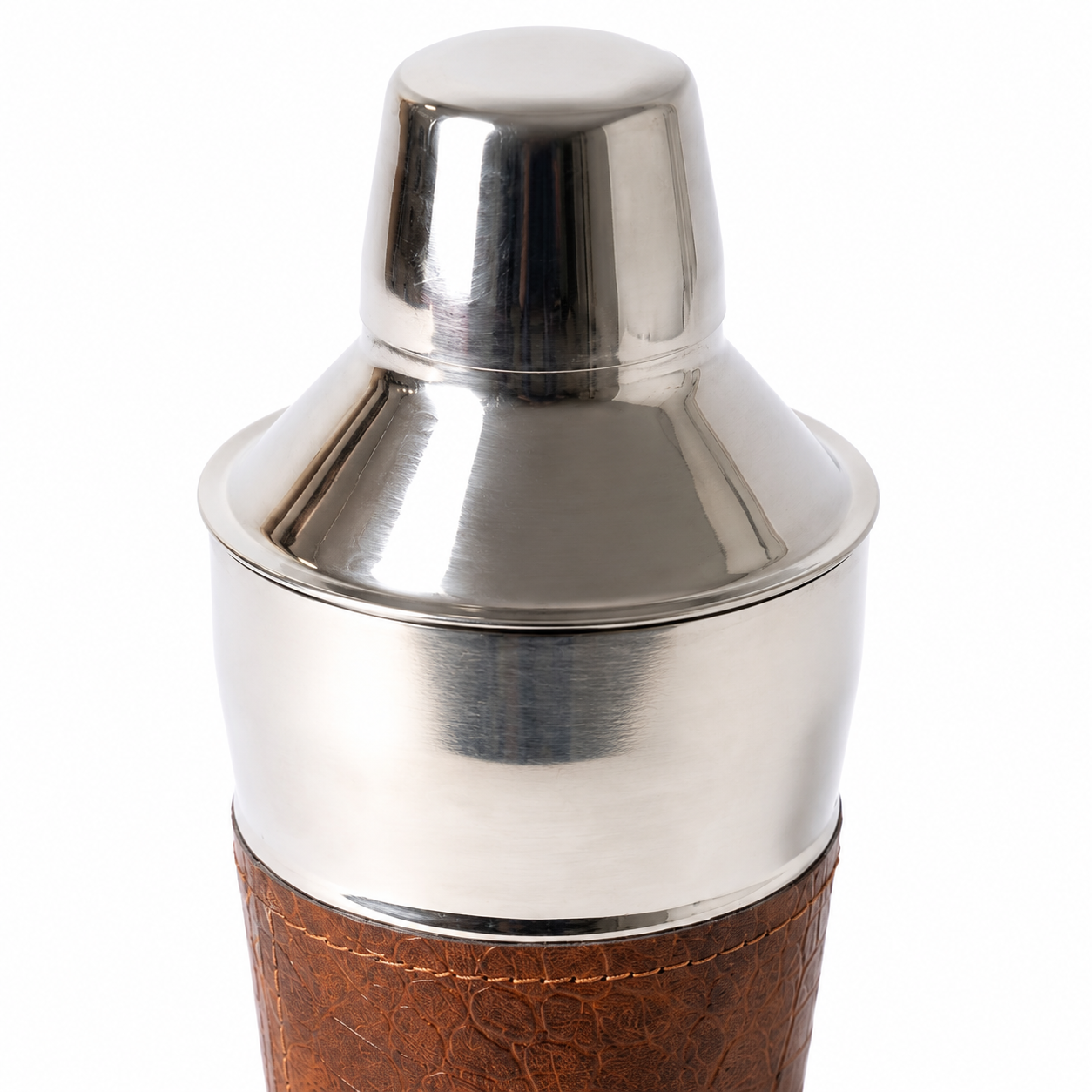 Leather Wrapped Stainless Steel Cocktail Shaker