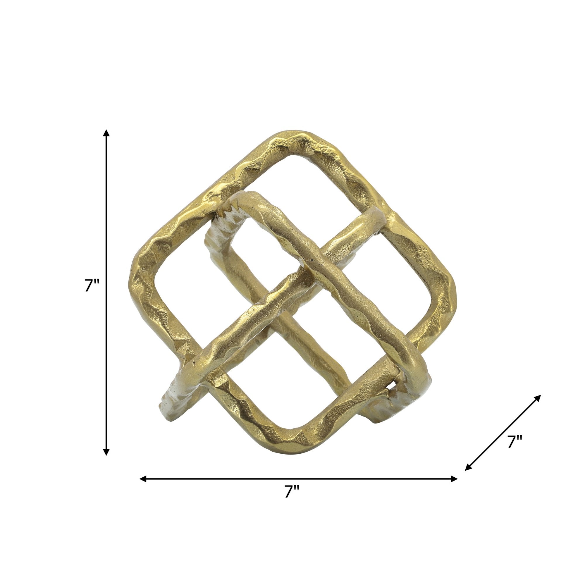Metal Square Gold Orbs