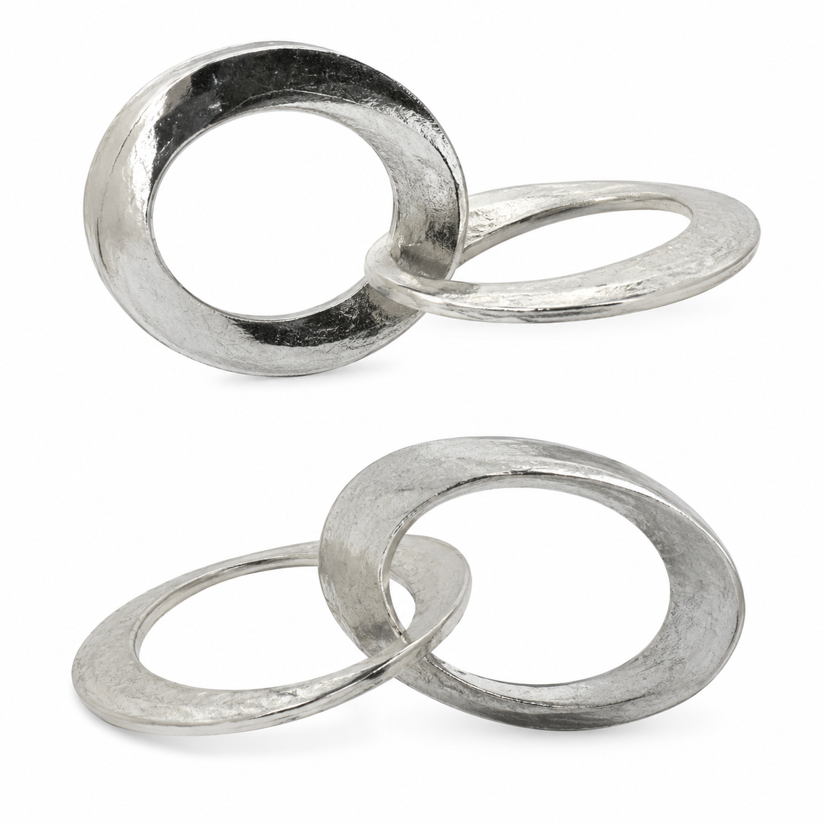 Silver Interlocking Circle Sculpture