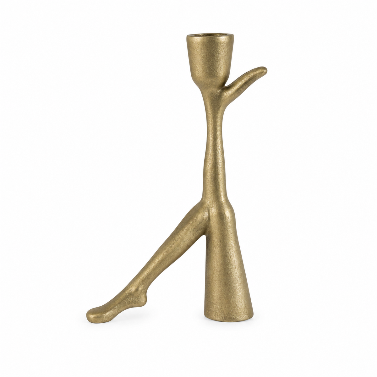 Modern Gold Sculptural Candle Holder