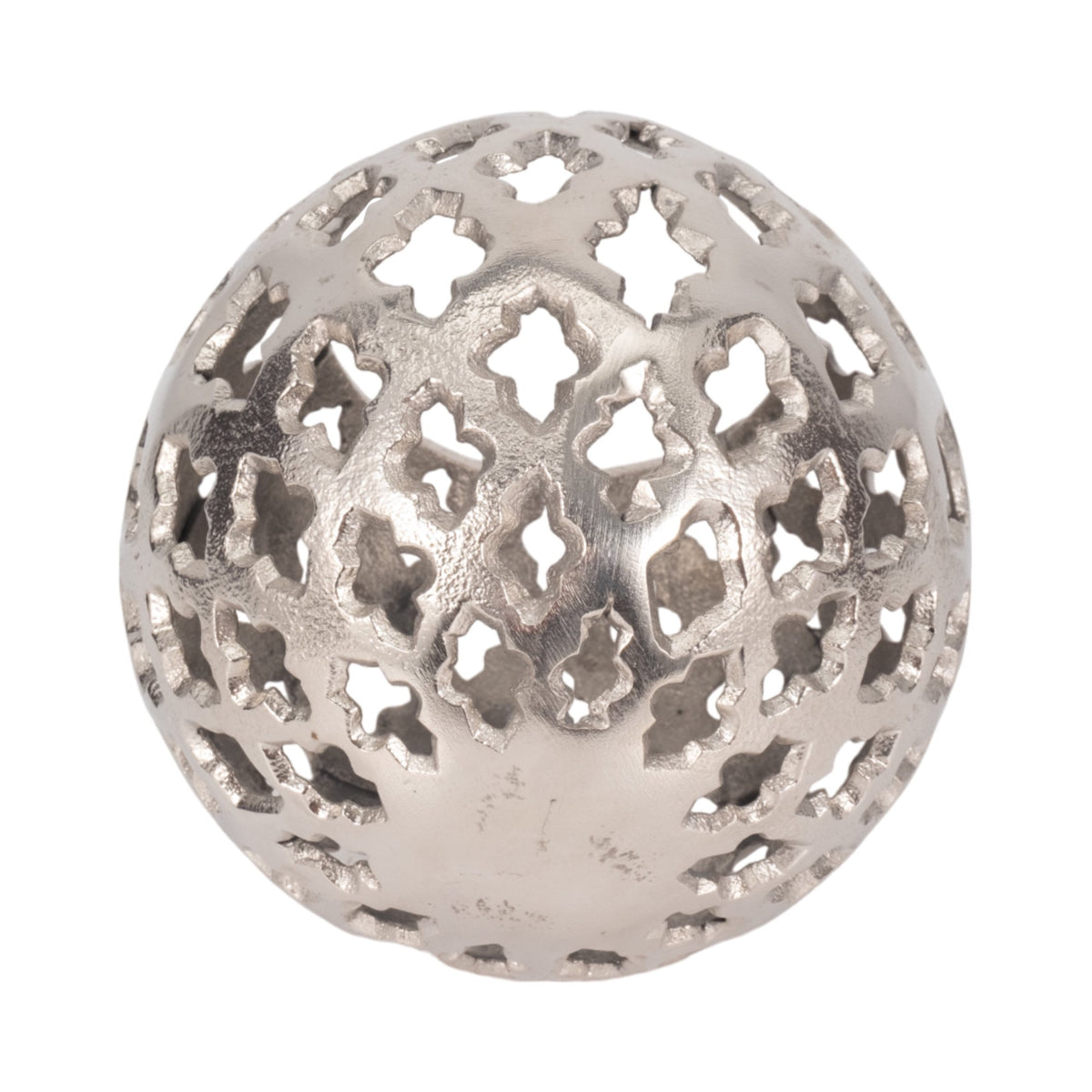Silver Cut-Out Orb Sculpture