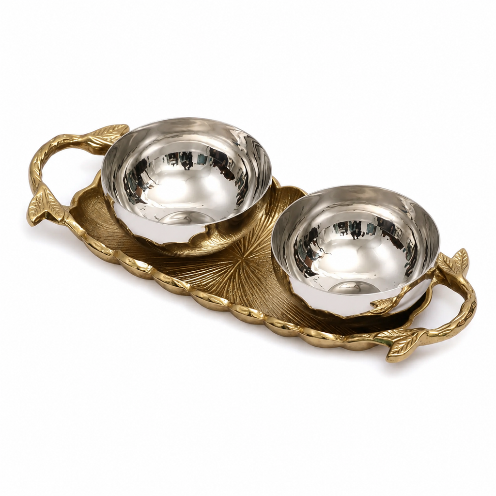 Gilded Leaf Serving Set