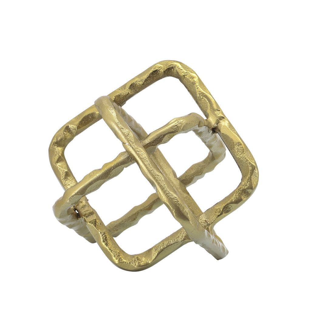 Metal Square Gold Orbs