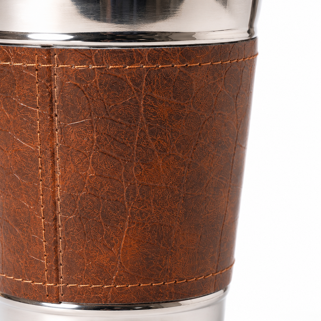 Leather Wrapped Stainless Steel Cocktail Shaker