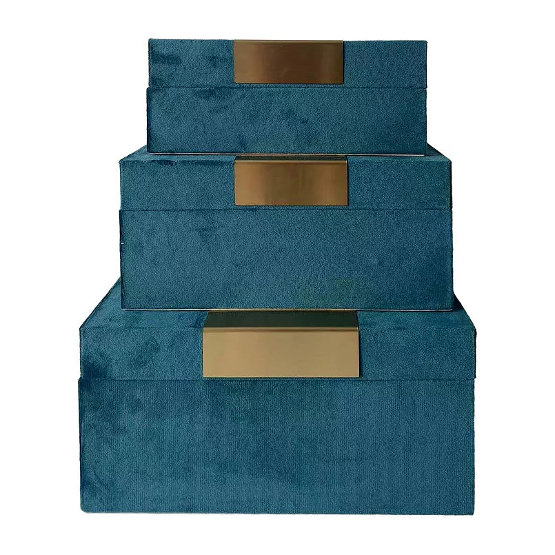 Velvet Jewelry Storage Boxes — Set of 3