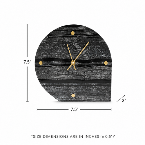 Black Marble Table Clock