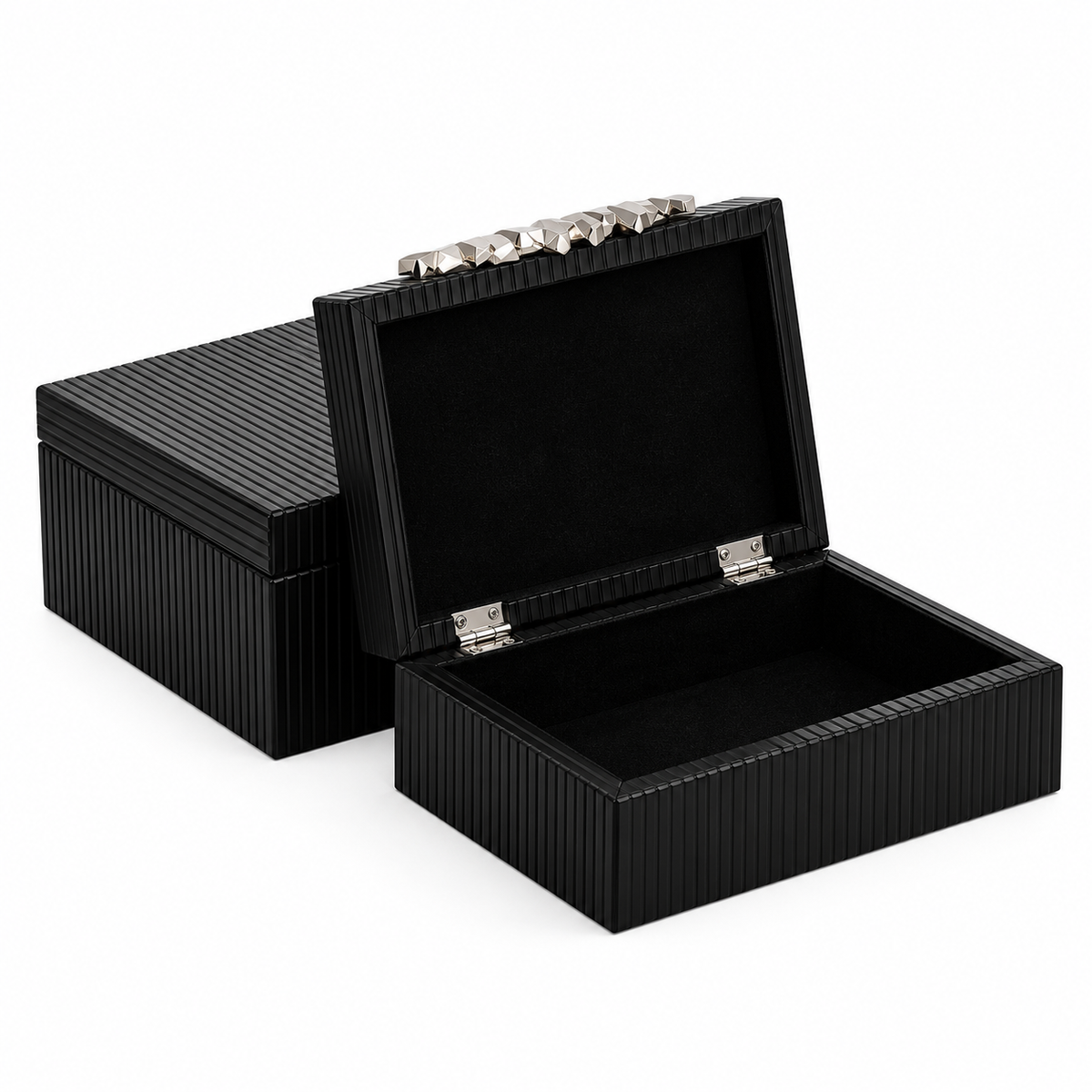 Silver & Black Boxes set of 2