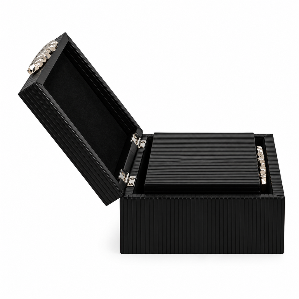 Silver & Black Boxes set of 2