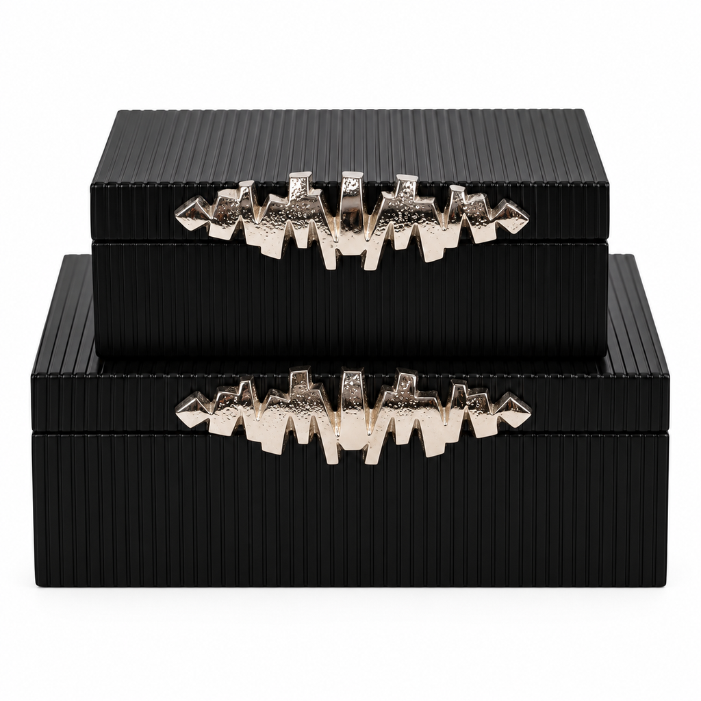 Silver & Black Boxes set of 2