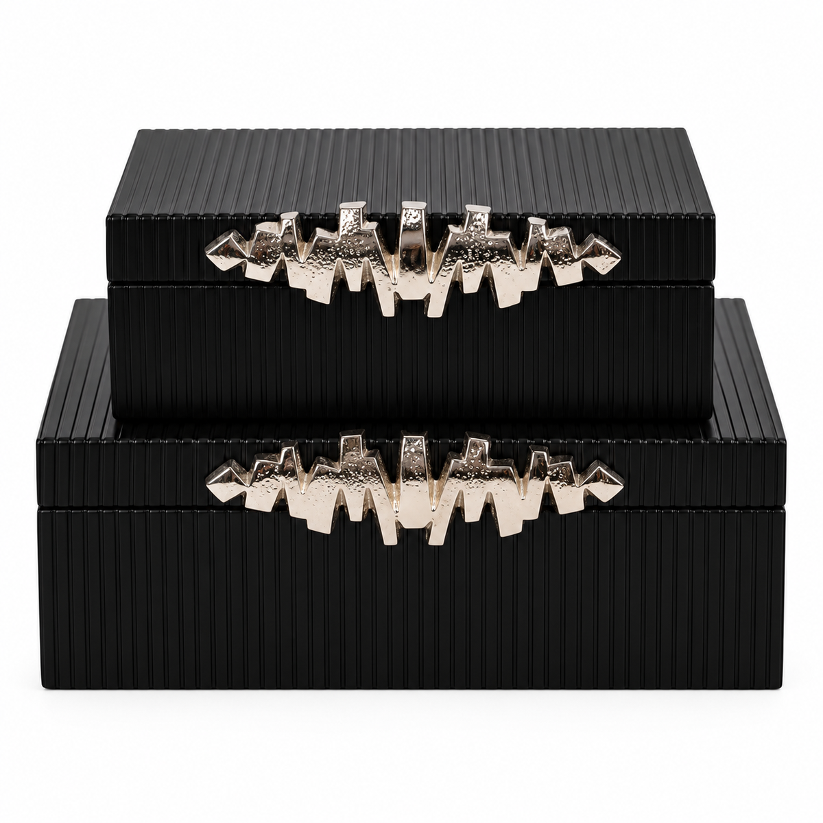 Silver & Black Boxes set of 2