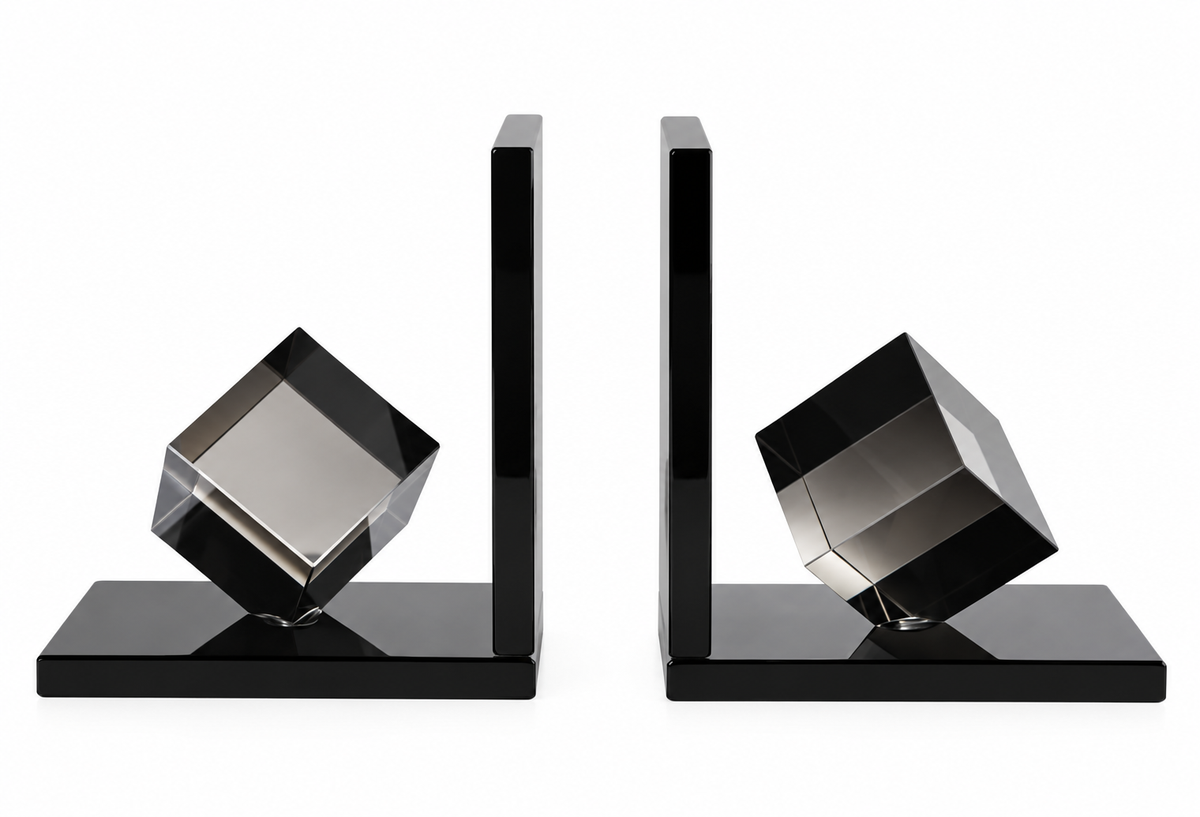 Smoke Crystal Bookends Set of 2