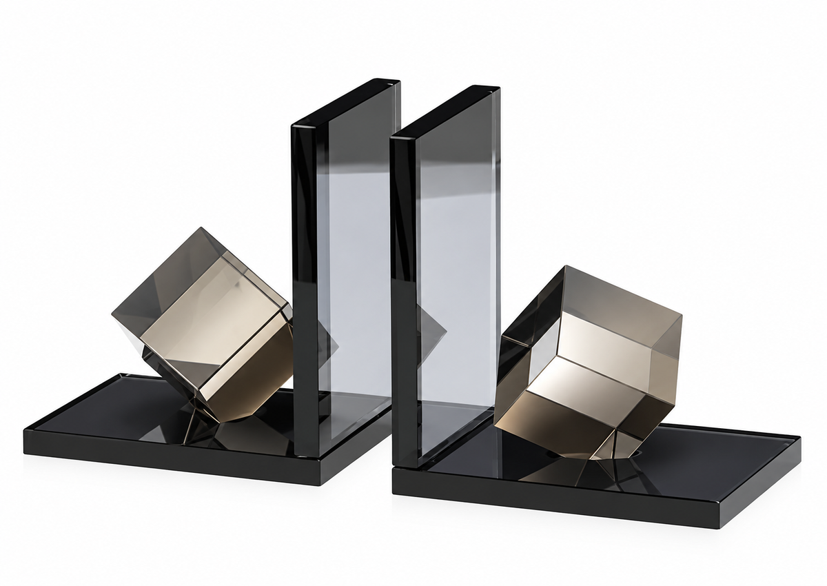 Smoke Crystal Bookends Set of 2