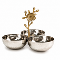 Hammered Aluminum 3-Section Serving Bowl ✅