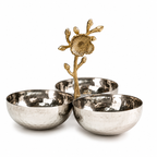 Hammered Aluminum 3-Section Serving Bowl ✅