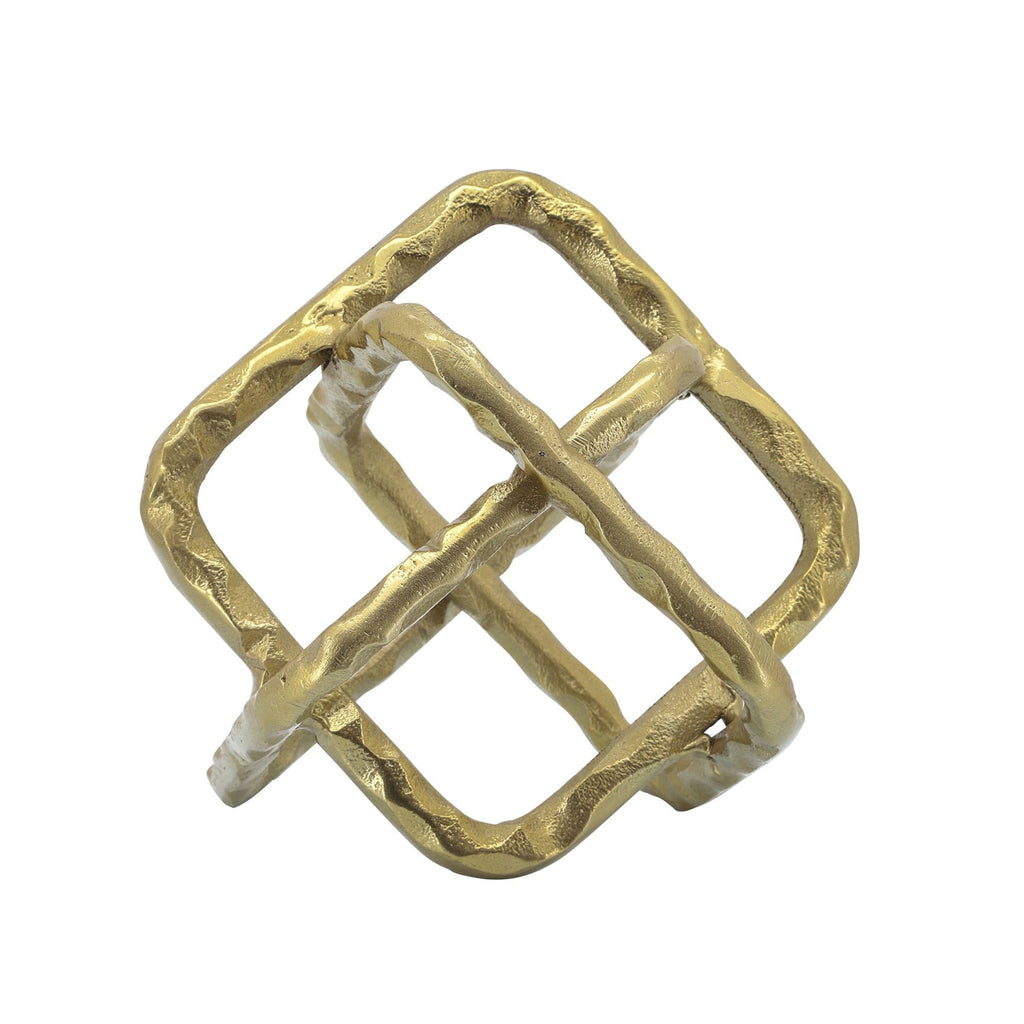 Metal Square Gold Orbs