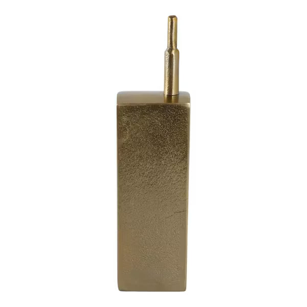 Gold 2 in. x 8 in. Metal Geometric Cordless Phone Figurine