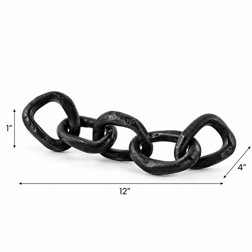 Black Metal Chain Link Sculpture