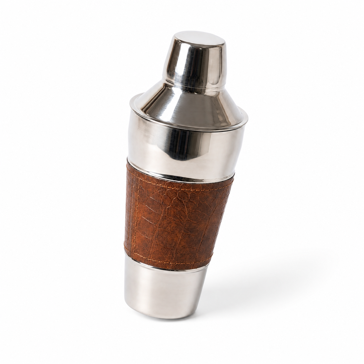Leather Wrapped Stainless Steel Cocktail Shaker