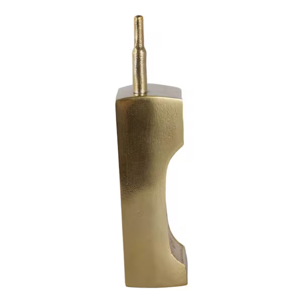 Gold 2 in. x 8 in. Metal Geometric Cordless Phone Figurine