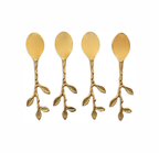 Petal & Leaf Gold Brass Spoon Set (Set of 4)
