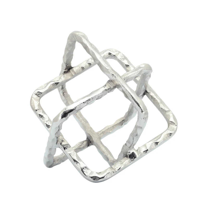 Silver Abstract Orb Sculpture