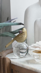 Gold Bird Sculpture with Acrylic Base
