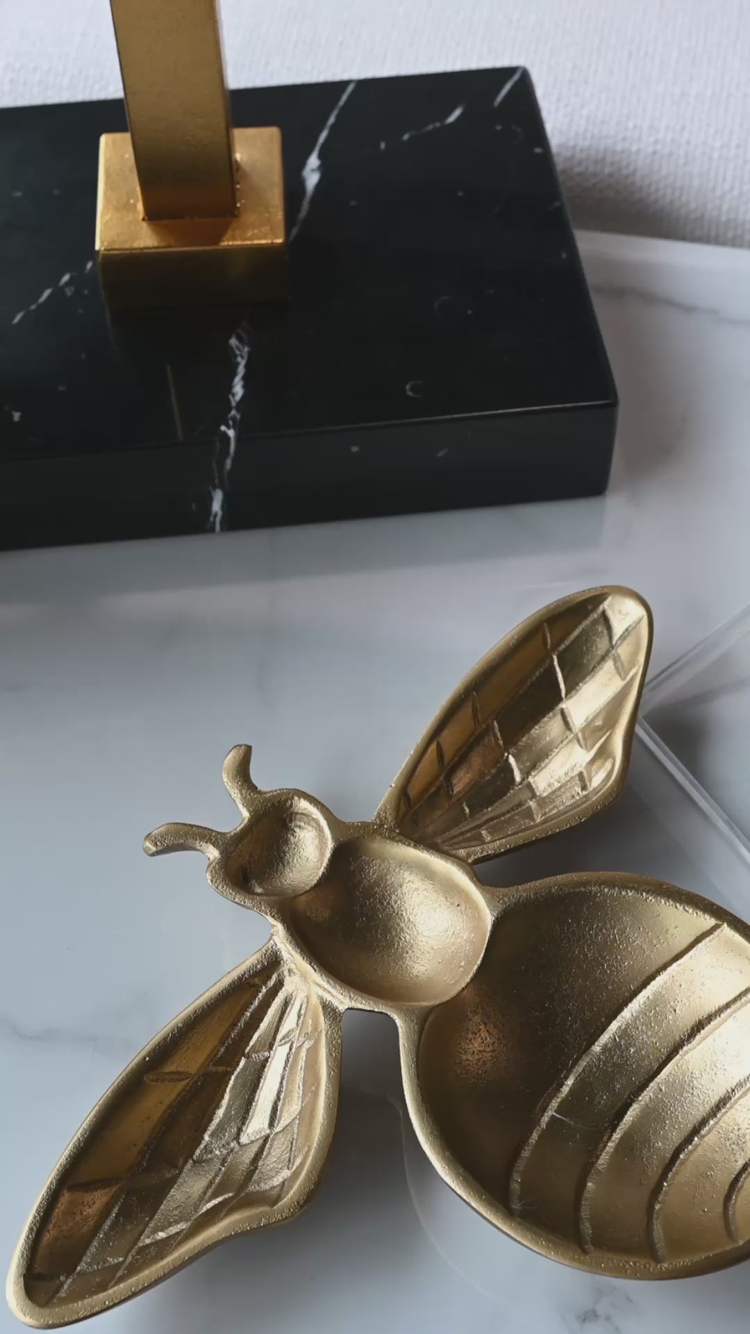Decorative Cast Iron Gold Bee Shaped Dish