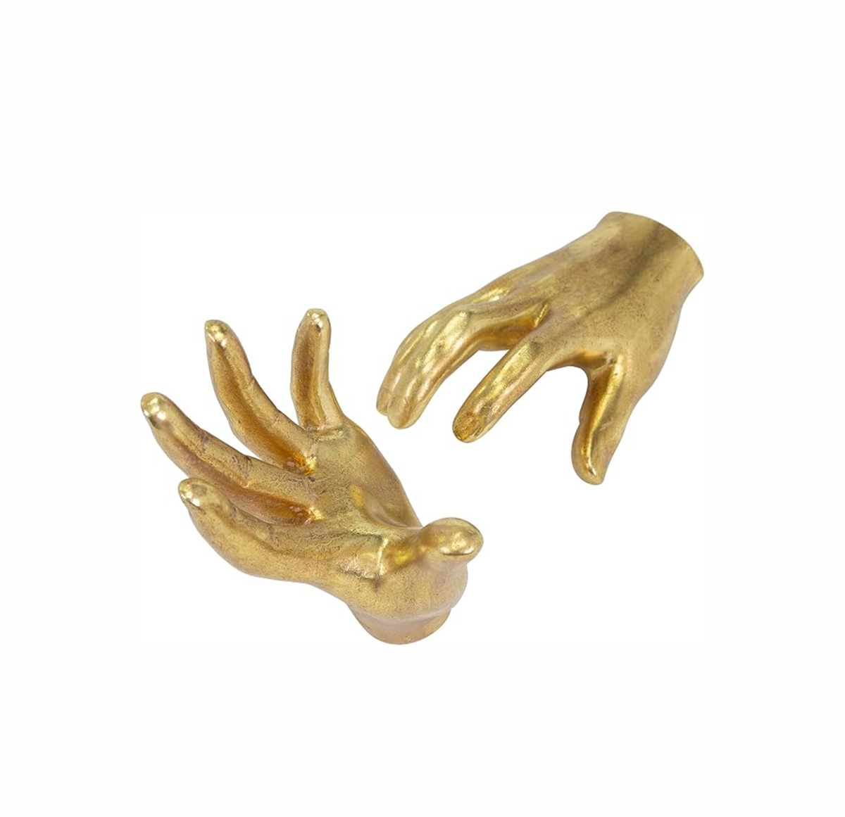 Gold Reaching Hands Sculptures (Set of 2)